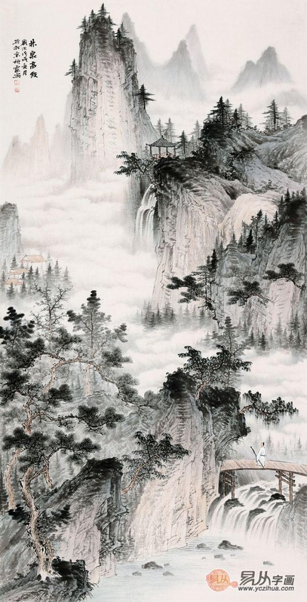 李佩锦手绘山水国画赏析领略自然山水景色美丽更独特