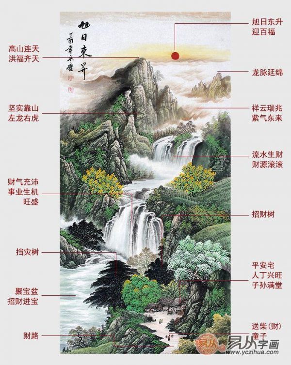 进门玄关挂什么画大吉?精品国画山水装饰财旺风水好