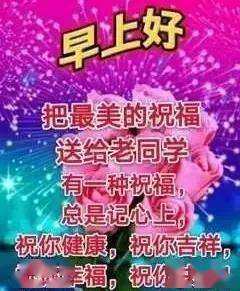 8张非常有创意好看的老同学早安问候图片带字推荐,免打字春日老同学